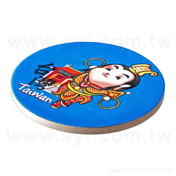 圓形陶瓷磁鐵杯墊-台灣廟宇直徑6.7cm磁鐵冰箱貼杯墊-可客製化印刷LOGO